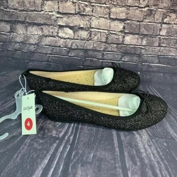 Cat & Jack Genice Slip-On Ballet Flats Black sz 4 - Picture 3 of 3